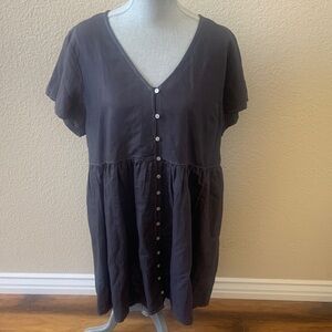 Madewell Charcoal Linen Blend Dress